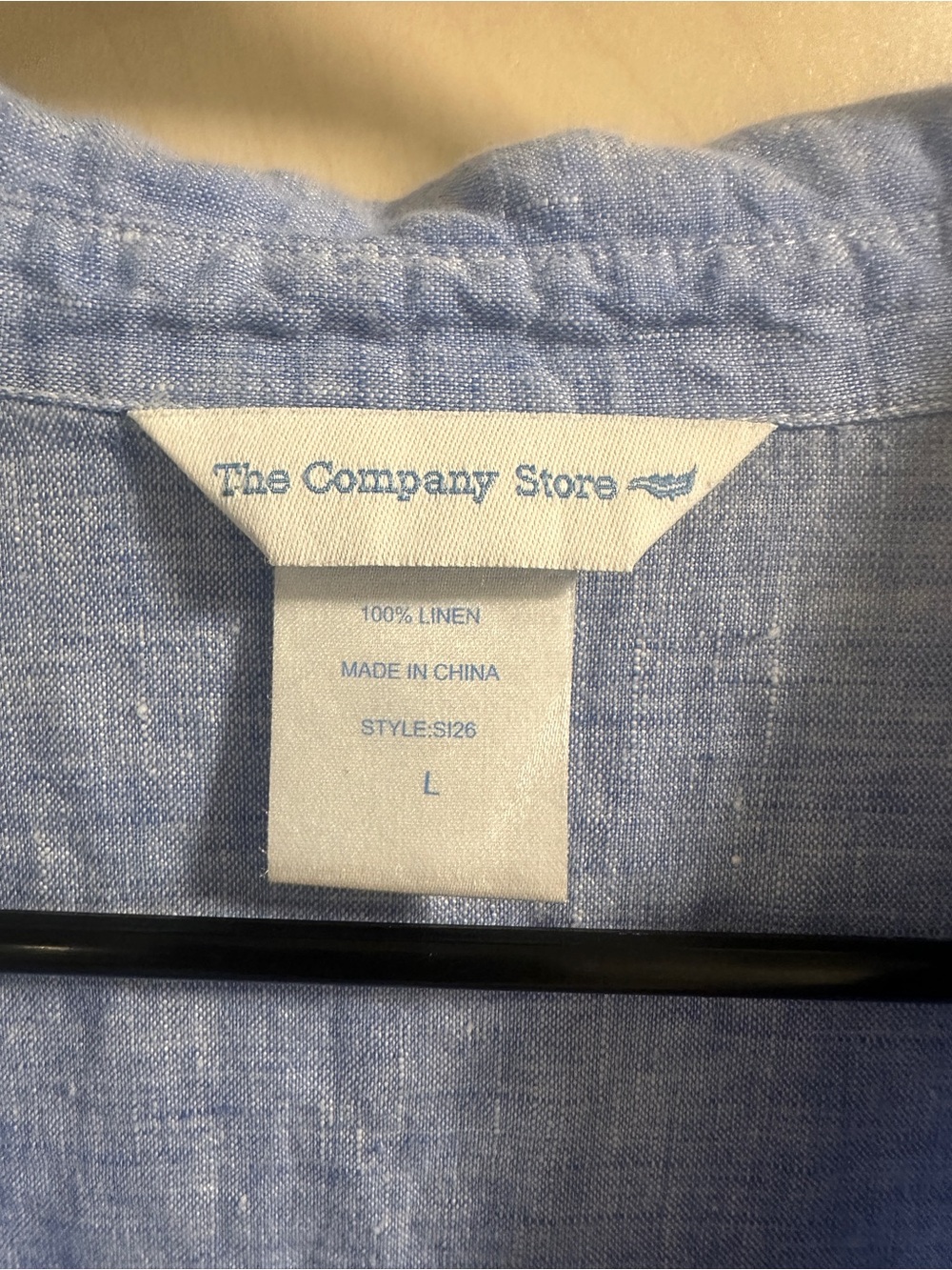 The Company Store 100% Linen Tunic Top Large Vneck Coastal Grandma Lagenlook - Picture 4 of 6